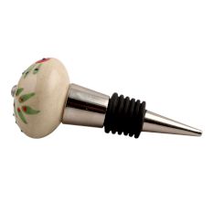 Pea Green Leaf Flower Ceramic Wine Stopper
