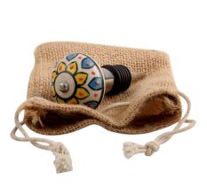 Yellow Sunflower Flower Ceramic Wine Stopper