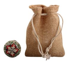 Red Poinsettia Flower Ceramic Wine Stopper