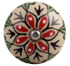 Red Leaf Flower Ceramic Wine Stopper