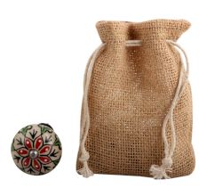 Red Leaf Flower Ceramic Wine Stopper