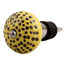 Yellow Ceramic Wine Stopper