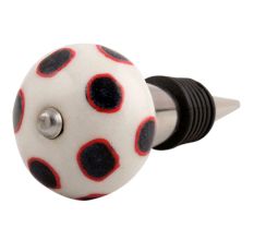 Navy Blue Dot Ceramic Wine Stopper