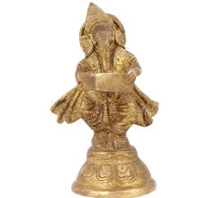 Brass Statue Standing Playing Musical Set Statue