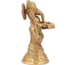 Brass Statue Standing Playing Musical Set Statue