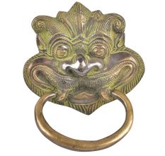 Bronze Guard Foo Fu Dog Lion Head Statue Door Knocker