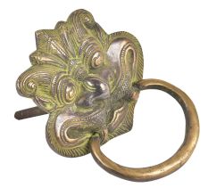 Bronze Guard Foo Fu Dog Lion Head Statue Door Knocker