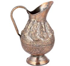 Flower Embossed Copper Jug