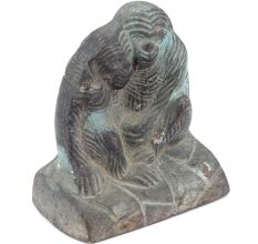 Rustic Monkey Couple Handmade Brass Statue