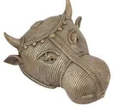 Brass Ox Head Bull Statue
