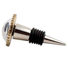 Clear Wheel Glass And Metal Wine Stopper