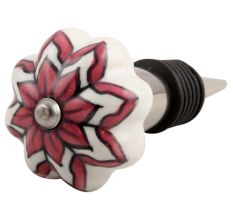 Pink Dahlia Medium Ceramic Wine Stopper