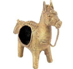 Handmade Dhokra Brass Horse Napkin Holder