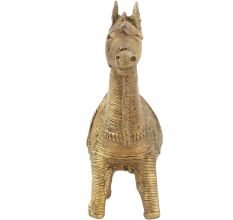 Handmade Dhokra Brass Horse Napkin Holder