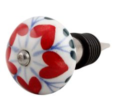 Red Flower Ceramic Wine Stopper