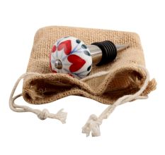 Red Flower Ceramic Wine Stopper