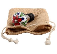 Green Triangle Ceramic Wine Stopper