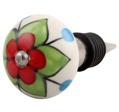 Green Clove Flower Ceramic Wine Stopper