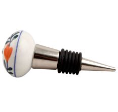Forest Green Leaf Ceramic Wine Stopper