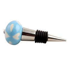 Turquoise Etched Ceramic Wine Stopper