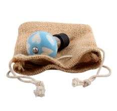 Turquoise Etched Ceramic Wine Stopper