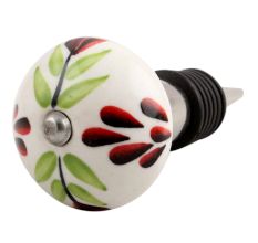 Green Leaf Ceramic Wine Stopper