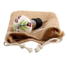 Green Leaf Ceramic Wine Stopper