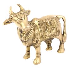 Brass Nandi Standing Statue