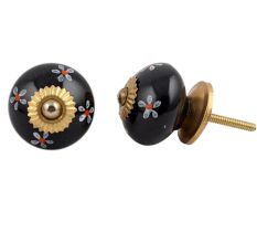 Black Flower Knob