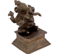 Lord Ganesha Playing Flute Figure