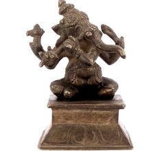 Lord Ganesha Playing Flute Figure