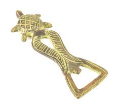 Brass Patina Rich Tortoise Bottle Opener