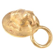 Brass Elephant Face Door Knocker