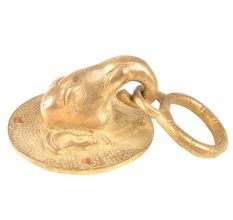 Brass Elephant Face Door Knocker