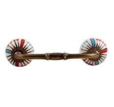 Blue and Red Ceramic Bridge Handle
