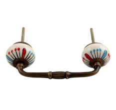Blue and Red Ceramic Bridge Handle