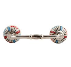 Blue and Red Ceramic Bridge Handle