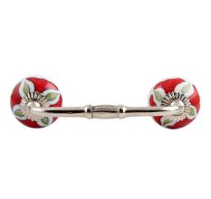 Hibiscus Green Flower Ceramic Bridge Handle