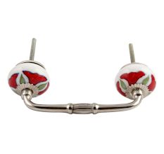 Hibiscus Green Flower Ceramic Bridge Handle