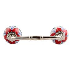 Red Flower Ceramic Bridge Handle