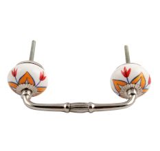 Amaryllis Mustard Flower Ceramic Bridge Handle