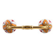 Amaryllis Mustard Flower Ceramic Bridge Handle