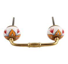 Amaryllis Mustard Flower Ceramic Bridge Handle