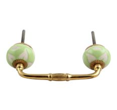 Light Green Etched Ceramic Bridge Handle