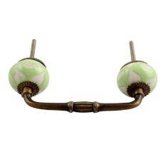 Light Green Etched Ceramic Bridge Handle