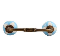 Turquoise Etched Ceramic Bridge Handle