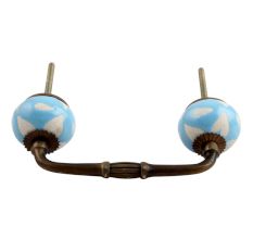 Turquoise Etched Ceramic Bridge Handle