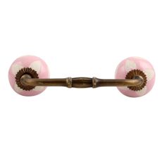 Pink Etched Ceramic Bridge Handle