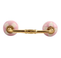 Pink Etched Ceramic Bridge Handle