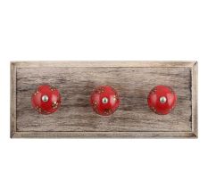 Golden Tiny Flower Ceramic Wooden Hooks